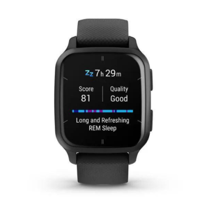 Garmin Venu Sq 2 – Music Edition Slate Aluminum Bezel with Black Case and Silicone Band (010-02700-00/10)