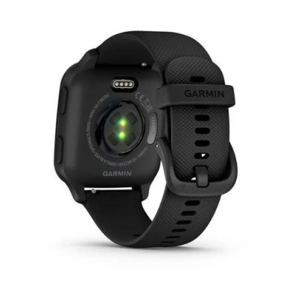 Garmin Venu Sq 2 – Music Edition Slate Aluminum Bezel with Black Case and Silicone Band (010-02700-00/10)
