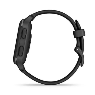 Garmin Venu Sq 2 – Music Edition Slate Aluminum Bezel with Black Case and Silicone Band (010-02700-00/10)
