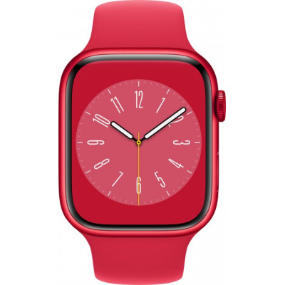 Apple Watch Series 8 GPS 45mm PRODUCT RED Aluminum Case w. PRODUCT RED S. Band (MNP43)
