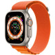 Apple Watch Ultra GPS + Cellular 49mm Titanium Case with Orange Alpine Loop - Medium (MQEU3/MQFL3)