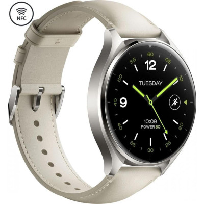 Xiaomi Watch 2 Titan Gray Case with White Leather Strap (BHR9306GL)