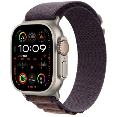 Apple Watch Ultra 2 GPS + Cellular 49mm Titanium Case with Indigo Alpine Loop - Large (MREW3)