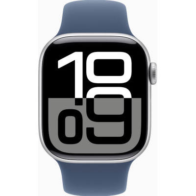Apple Watch Series 10 GPS 42mm Silver Alu. Case w. Denim Sport Band - S/M (MWWA3)