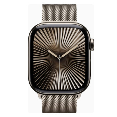 Apple Watch Series 10 GPS + Cellular 42mm Natural Titanium Case w. Natural Milanese Loop (MWXF3)