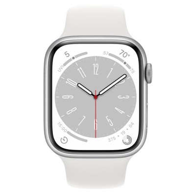 Apple Watch Series 8 GPS 41mm Silver Aluminum Case with White S. Band M/L (MP6M3)