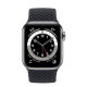 Apple Watch Series 6 LTE 40mm Silver Stainless Steel Case w. Charcoal Braided Solo Loop (M0DC3+M0DV3)