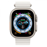 Apple Watch Ultra GPS + Cellular 49mm Titanium Case with White Ocean Band (MNH83/MNHF3)