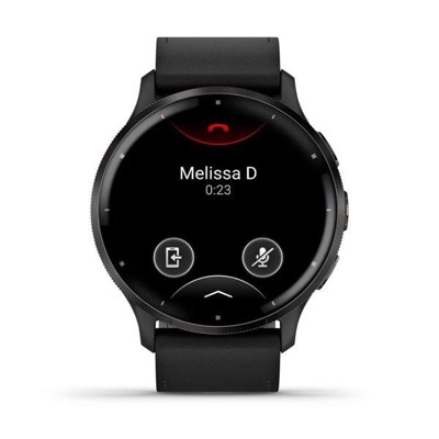 Garmin Venu 3 Slate S. Steel Bezel w. Black Case and Leather Band (010-02784-52)