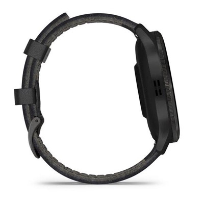Garmin Venu 3 Slate S. Steel Bezel w. Black Case and Leather Band (010-02784-52)