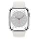 Apple Watch Series 8 GPS + Cellular 45mm Silver Aluminum Case with White Sport Band - M/L (MP4W3)