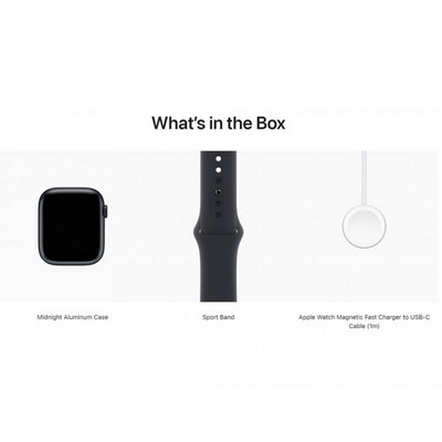 Apple Watch Series 8 GPS 41mm Midnight Aluminum Case w. Midnight Sport Band - Size M/L (MNU83)