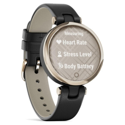 Garmin Lily Cream Gold Bezel з Black Case і Italian Leather Band (010-02384-B1)