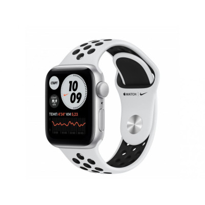 Apple Watch Nike SE GPS 44mm Silver Alum Case w. Pure Plat./Black Nike S. Band (MKQ73)