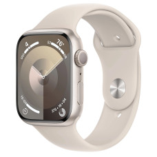 Apple Watch Series 9 GPS 45mm Starlight Aluminum Case w. Starlight Sport Band - S/M (MR963)