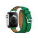 Apple Watch Hermes Series 8 41mm Silver Stainless Steel Case with Bambou Attelage Double Tour (MNN13 + MR2G3)