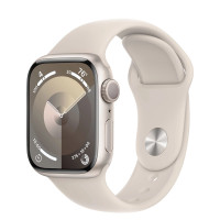 Apple Watch Series 9 GPS 41mm Starlight Aluminum Case w. Starlight Sport Band - S/M (MR8T3)