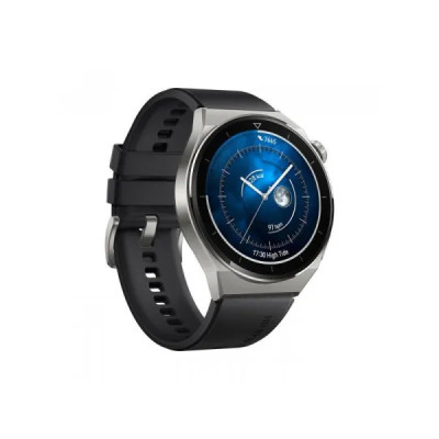 Huawei Watch GT 3 Pro (ODN-B19) Light Titanium Case Black Fluoroelastomer Strap