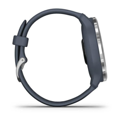 Garmin Venu 2 Silver Bezel with Granite Blue Case and Silicone Band (010-02430-10/00)