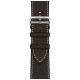 Apple Watch Hermes Series 9 GPS + Cellular, 45mm Silver Stainless Steel Case with Ebene Deployment Buckle (MRQP3 + H074198CJ46)