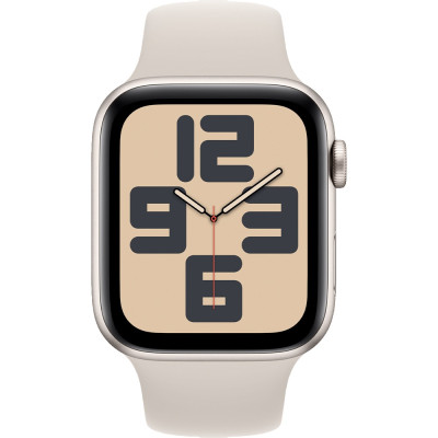 Apple Watch SE 2 GPS 44mm Starlight Aluminium Case with Starlight Sport Band S/M (MRE43)
