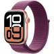 Apple Watch Series 10 GPS 42mm Rose Gold Aluminum Case w. Plum Sport Loop (MWWK3)