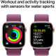 Apple Watch Series 10 GPS 42mm Rose Gold Aluminum Case w. Plum Sport Loop (MWWK3)