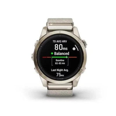 Garmin Epix Pro Gen 2 Sapphire 42mm Soft Gold w. Cream H. Nylon Band (010-02802-20)