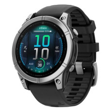 Garmin Fenix E 47mm AMOLED Stainless Steel with Black Silicone Band (010-03025-02/00)