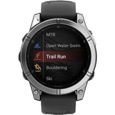 Garmin Fenix E 47mm AMOLED Stainless Steel with Black Silicone Band (010-03025-02/00)
