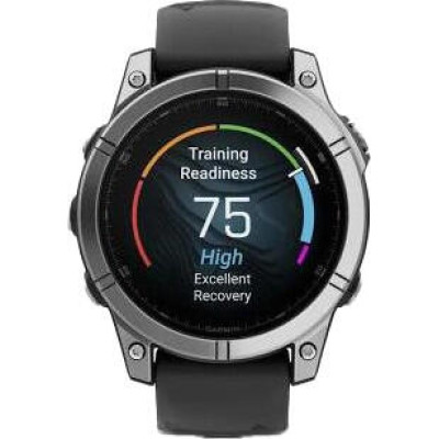 Garmin Fenix E 47mm AMOLED Stainless Steel with Black Silicone Band (010-03025-02/00)