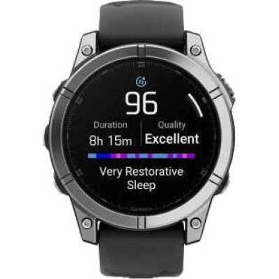 Garmin Fenix E 47mm AMOLED Stainless Steel with Black Silicone Band (010-03025-02/00)