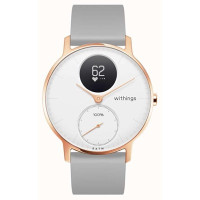 Withings Steel HR Watch 36mm White/Rose Gold with Grey Silicone Band (HWA03b-36white-RG-S.Grey)