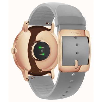 Withings Steel HR Watch 36mm White/Rose Gold with Grey Silicone Band (HWA03b-36white-RG-S.Grey)