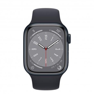 Apple Watch Series 8 GPS + Cellular 41mm Midnight Aluminum Case w. Midnight S. Band S/M (MNUV3)