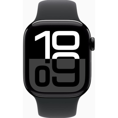 Apple Watch Series 10 GPS + Cellular 42mm Jet Black Alu. Case w. Black Sport Band - M/L (MWX73)