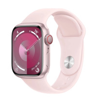 Apple Watch Series 9 GPS + Cellular 41mm Pink Alu. Case w. Light Pink Sport Band - M/L (MRJ03)