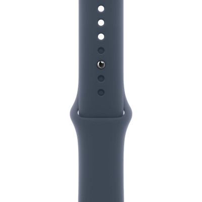 Apple Watch SE 2 GPS 44mm Silver Aluminium Case with Storm Blue Sport Band M/L (MREE3)