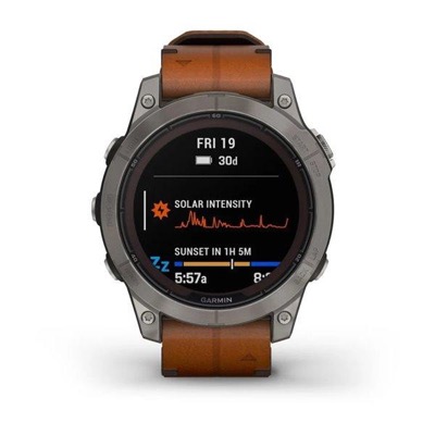 Garmin Fenix 7 Pro Sapphire Solar Titanium with Chestnut L. Band (010-02777-30)