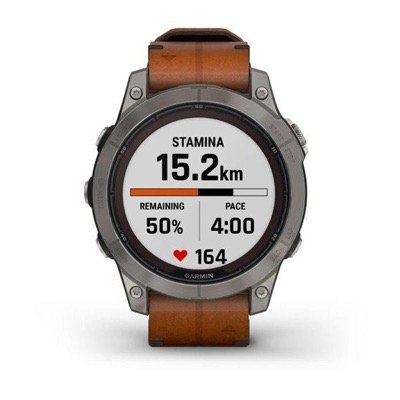 Garmin Fenix 7 Pro Sapphire Solar Titanium with Chestnut L. Band (010-02777-30)