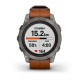 Garmin Fenix 7 Pro Sapphire Solar Titanium with Chestnut L. Band (010-02777-30)