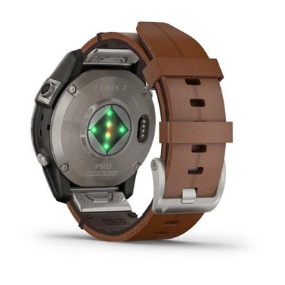 Garmin Fenix 7 Pro Sapphire Solar Titanium with Chestnut L. Band (010-02777-30)