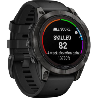 Garmin Fenix 7 Pro Sapphire Solar Carbon Gray DLC Titanium with Black Silicone (010-02777-54)
