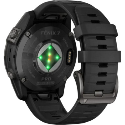 Garmin Fenix 7 Pro Sapphire Solar Carbon Gray DLC Titanium with Black Silicone (010-02777-54)