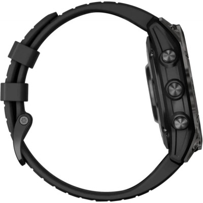 Garmin Fenix 7 Pro Sapphire Solar Carbon Gray DLC Titanium with Black Silicone (010-02777-54)