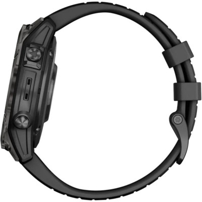 Garmin Fenix 7 Pro Sapphire Solar Carbon Gray DLC Titanium with Black Silicone (010-02777-54)