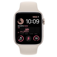 Apple Watch SE 2 GPS 44mm Starlight Aluminum Case w. Starlight Sport Band - M/L (MNTE3)