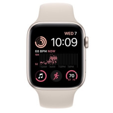 Apple Watch SE 2 GPS 44mm Starlight Aluminum Case w. Starlight Sport Band - M/L (MNTE3)
