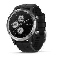 Garmin Fenix 5 Plus Silver with Black Silicone (010-01988-60)