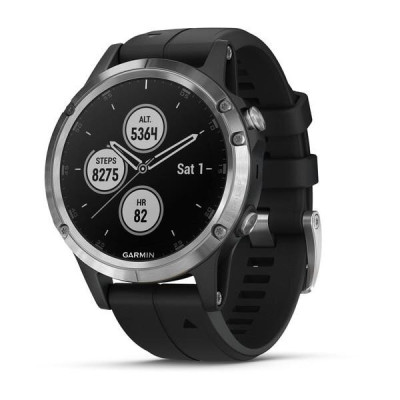 Garmin Fenix 5 Plus Silver with Black Silicone (010-01988-60)